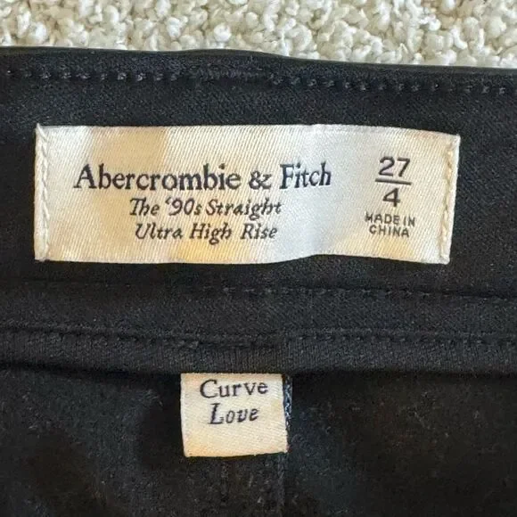 Abercrombie &‎ Fitch Pants Womens Sz 27 the 90s straight high rise Curve love - Picture 10 of 11
